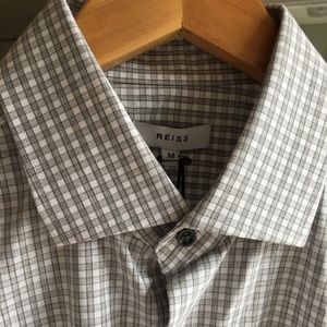 Reiss button down shirt in gray small check